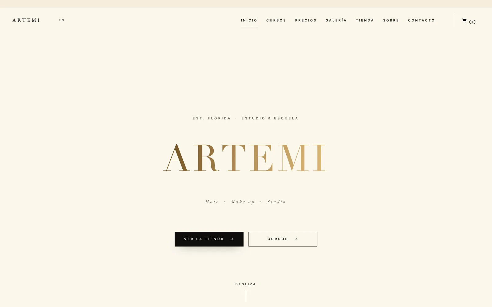 Artemi Hair Makeup — Hero — Artemi wordmark