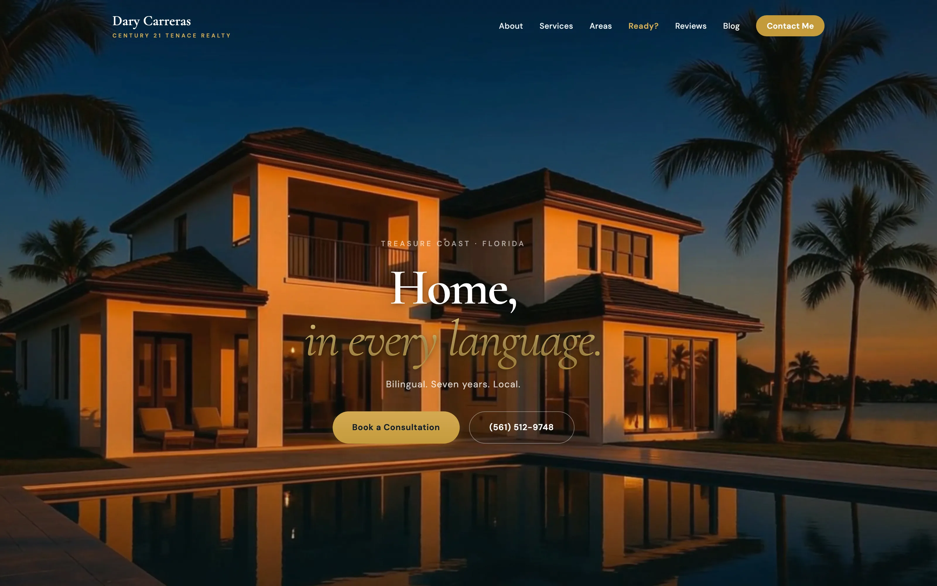 Dary Carreras Realty — hero screenshot