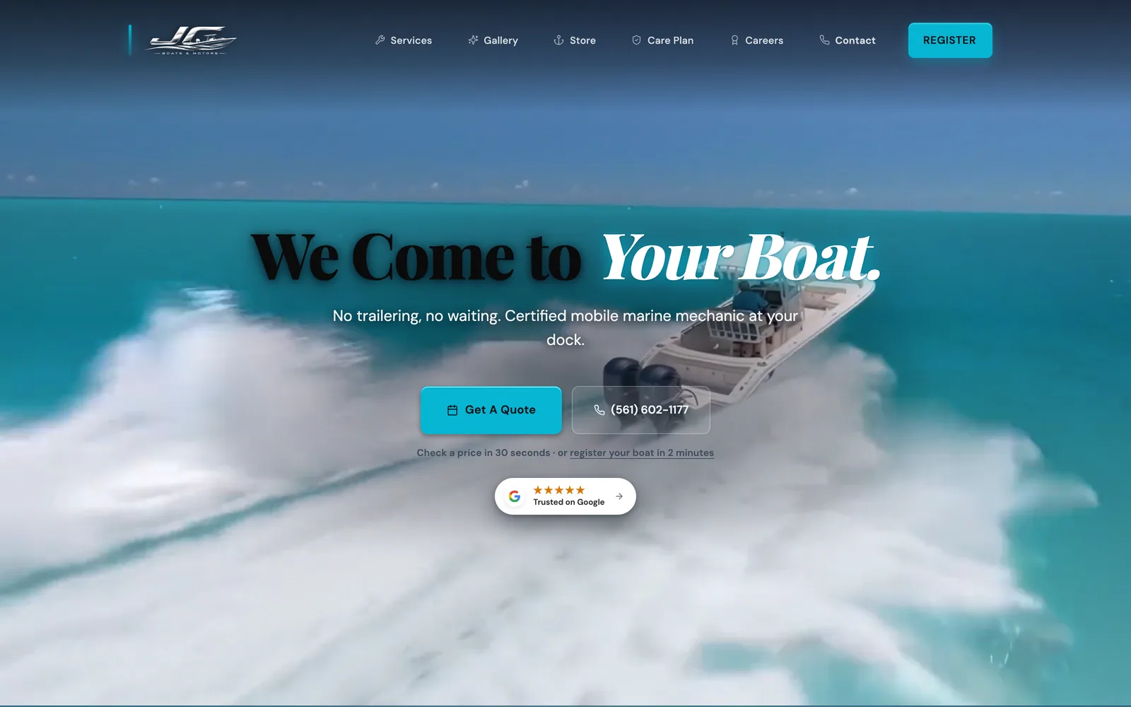 JC Boats and Motors: Hero + book service