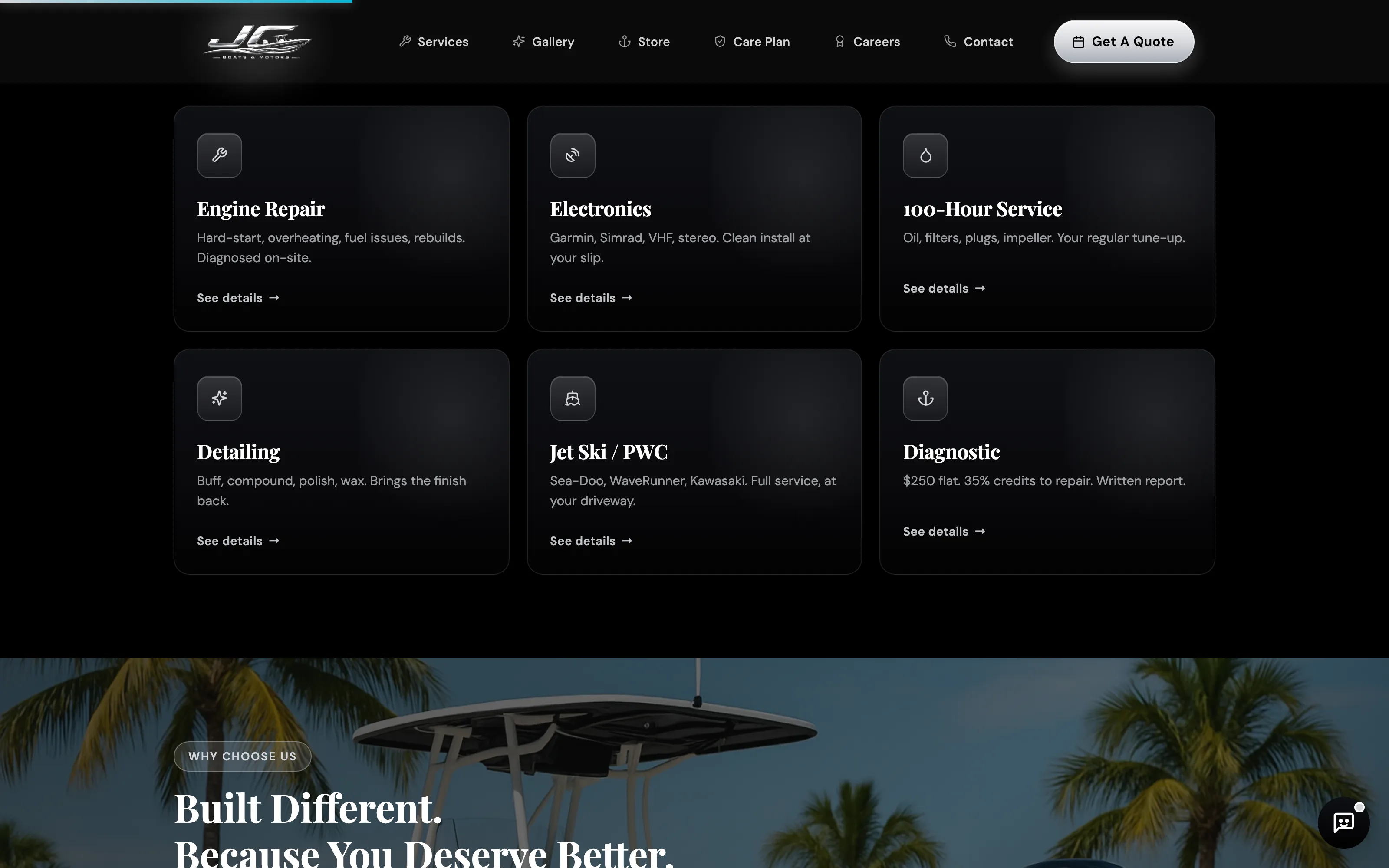 JC Boats and Motors — Services