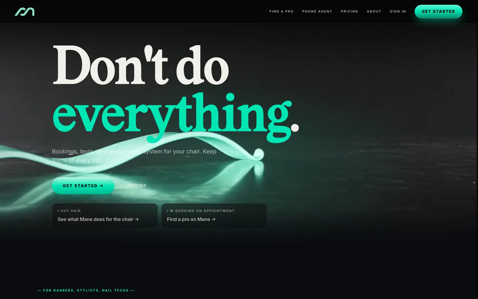 Mane · the platform hero screenshot