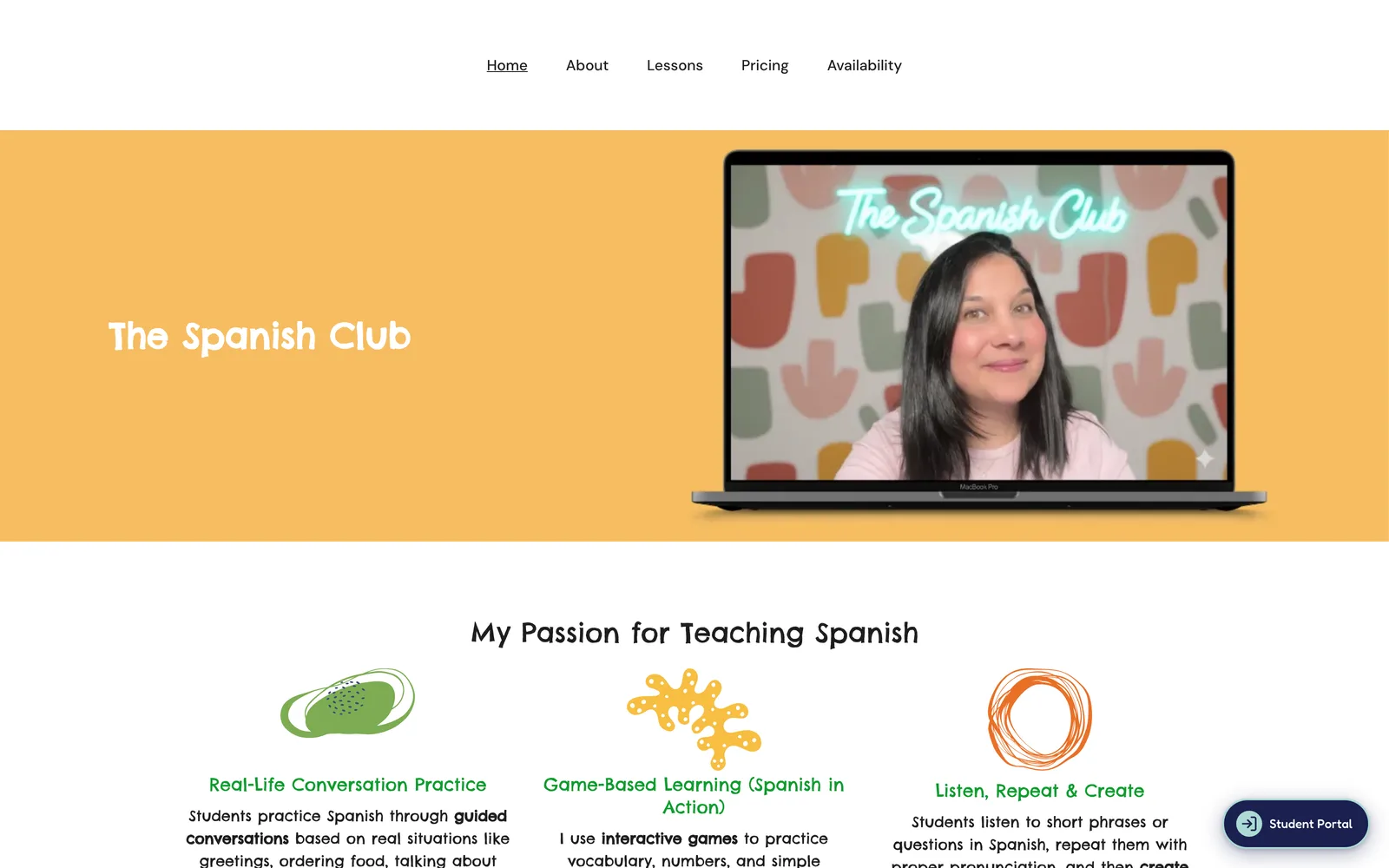 The Spanish Club · Parent Portal: Landing hero