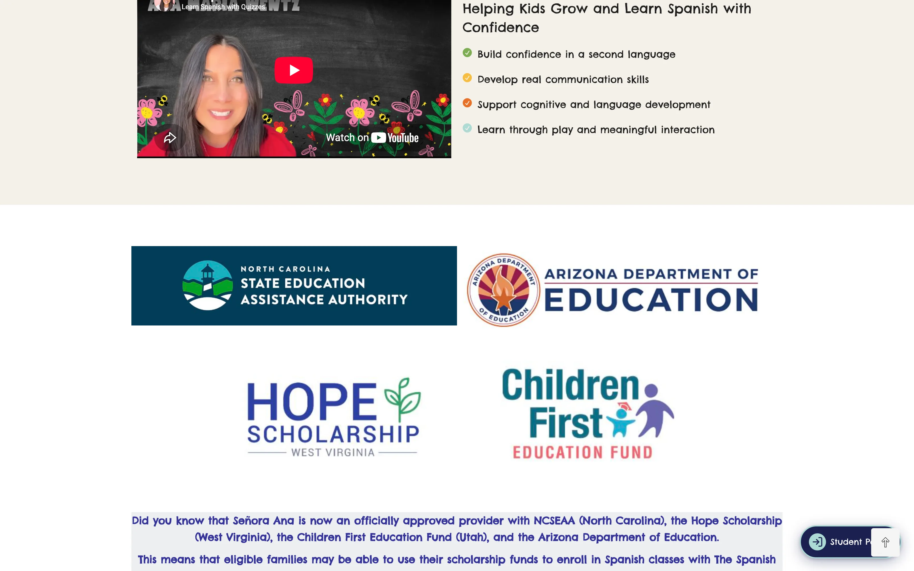 The Spanish Club · Parent Portal — About Ana Maria