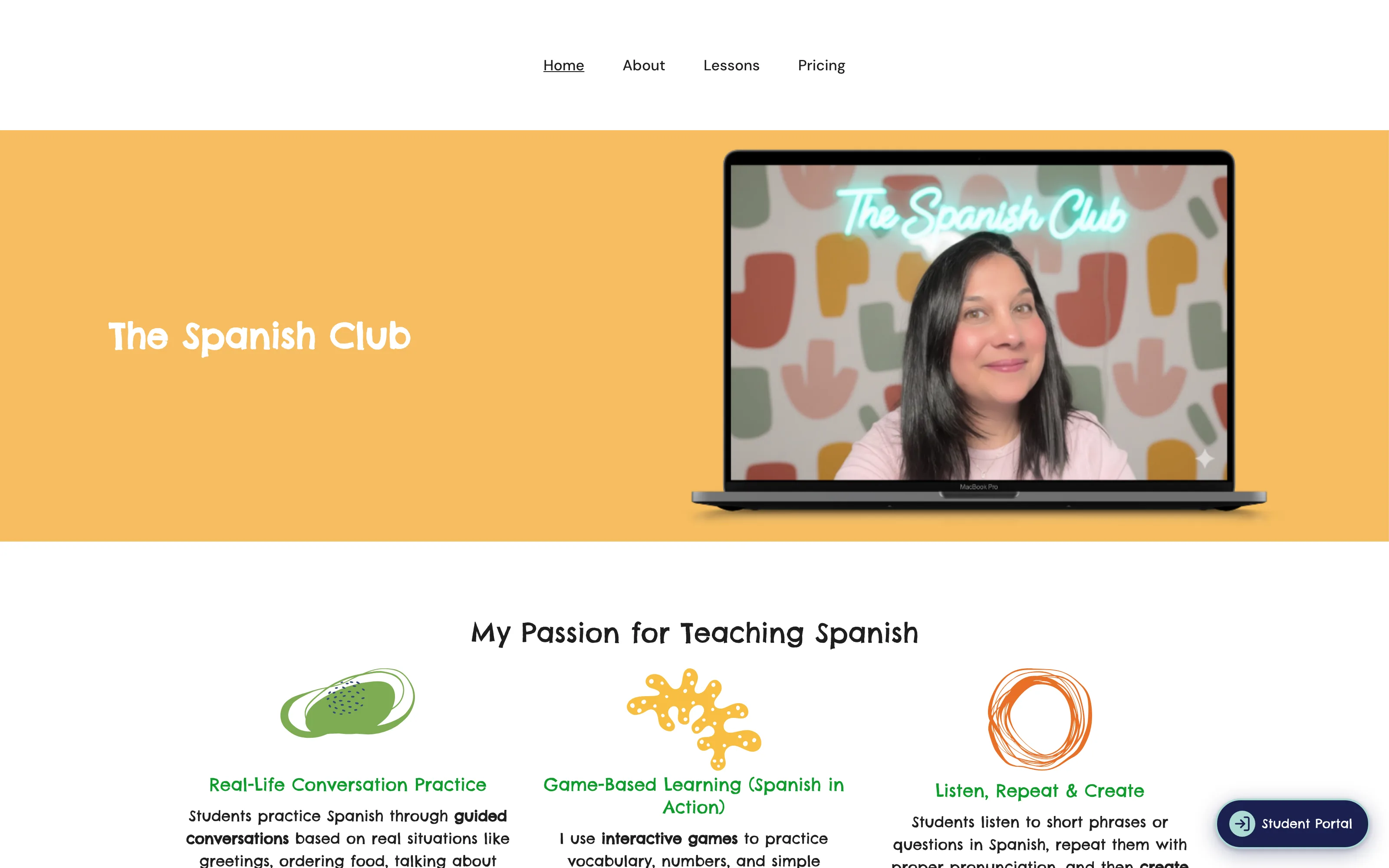 The Spanish Club · Parent Portal — hero screenshot